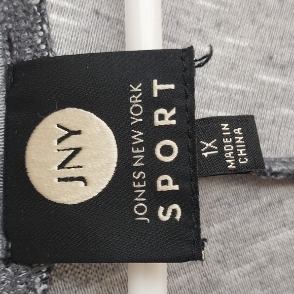 Jones NY Sport Womens Size 1X Navy Gray 3/4 Sleeve V Neck Pull Over Top - Picture 5 of 9